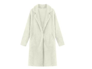 Veiling - Teddy jas voor dames wit - maat M, Nieuw