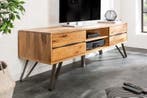 Massief tv-meubel LIVING EDGE 160cm wild eiken geolied, Huis en Inrichting, Kasten | Televisiemeubels, Ophalen of Verzenden, Nieuw