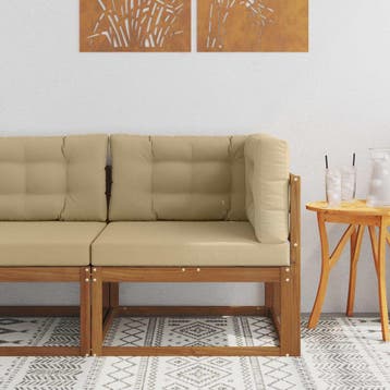 vidaXL Outdoor Hoekbank Naturel, Verzenden, Nieuw