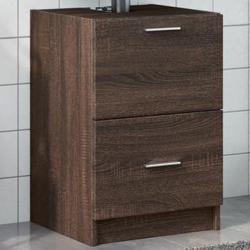 vidaXL Wastafelkast 40x37x59 cm bewerkt hout bruin, Verzenden, Nieuw, Wastafelkast, Minder dan 100 cm
