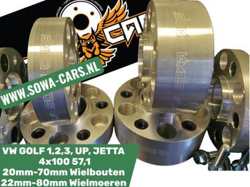 Spoorverbreders Spacers Vw Golf 1,2,3 UP 4x100 57,1 20mm, Verzenden