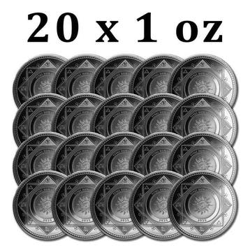 Tokelau. 5 Dollars 20 x 2020 1 oz $5 NZD Tokelau Silver