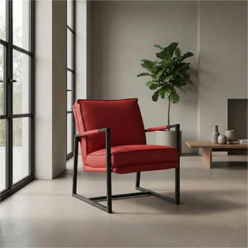 Leren fauteuil Secret - Toledo Ducati (rood), Nieuw, Ophalen of Verzenden, 50 tot 75 cm, Industrieel, Modern