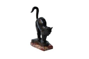 C. Charles - sculptuur, Art deco bronzen kat - nr. 1 - 21 cm