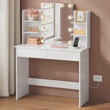 WOLTU Kaptafel met LED Verlichting, Make-up Tafel met Spiege, Verzenden, Nieuw