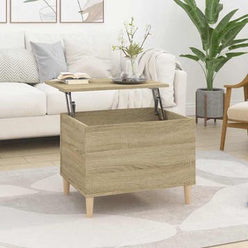 vidaXL Salontafel 60x44,5x45 cm bewerkt hout sonoma, Minder dan 50 cm, 50 tot 100 cm, Verzenden, Nieuw