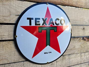 Texaco vintage emaille bord, Verzenden, Nieuw