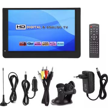 Draagbare TV 12 Inch Digitale TV met Accu en USB, Verzenden, Nieuw