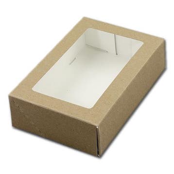 Taartdoos met venster 19x12,5x5cm. Kraft 50st, Verzenden, Nieuw