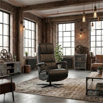 Leren elektrisch relaxfauteuil Core - Toledo Nero (zwart) -, Huis en Inrichting, Fauteuils, Bohemian, Industrieel, Modern, Scandinavisch