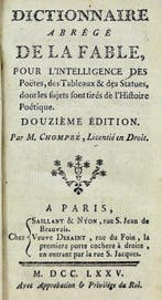 Pierre CHOMPRE - Dictionnaire abrégé de la Fable - 1775