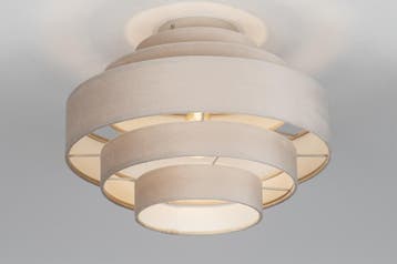 Rietveld Plafondlampen - Taupe - Stof, Metaal, Huis en Inrichting, Lampen | Plafondlampen, Verzenden, Nieuw