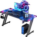 Gaming bureau - Gaming desk - Gaming tafel - 140x60 cm - Zwa, Verzenden, Zo goed als nieuw
