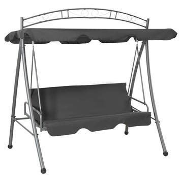 vidaXL Schommelbank voor buiten met dak 198x120x205 cm staal, Tuin en Terras, Verzenden, Nieuw