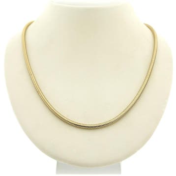 Gouden slangenschakel ketting, Ophalen of Verzenden, Gebruikt, Goud, Goud