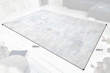 Designtapijt ABSTRAKT XXL 350x240m grijsblauw katoen - 40523, Ophalen of Verzenden, Nieuw