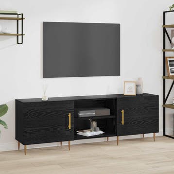 vidaXL TV-kast 150 x 30 x 50 cm Zwart eiken Bewerkt hout, Minder dan 50 cm, Verzenden, Nieuw, Minder dan 100 cm