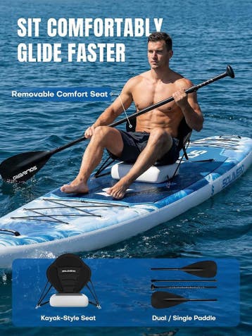SOLAVERO Opblaasbaar Stand-Up Paddle Board, Extra Groot SUP, Watersport en Boten, Verzenden, Zo goed als nieuw