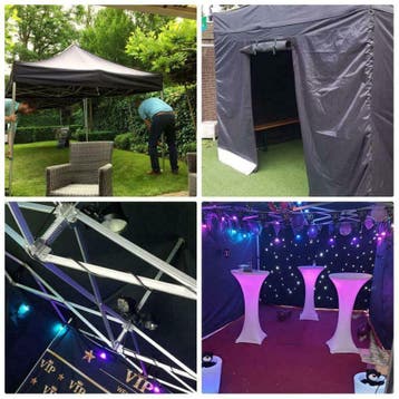 Vouwtent partytent zwarte tent easy up huren staat in 1 min, Ophalen, Nieuw