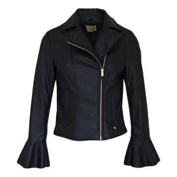 Verysimple • zwart faux leather jasje • 34 (IT40), Verzenden, Nieuw, Maat 34 (XS) of kleiner, Verysimple