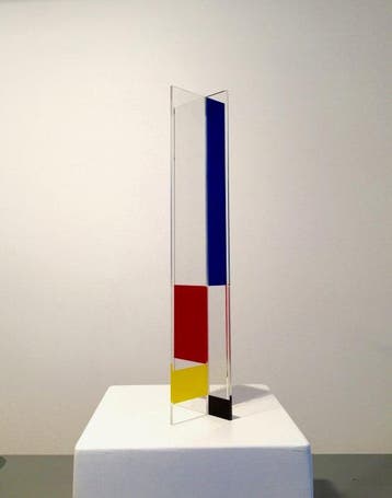 Jo Niemeyer (1946) - sculptuur, Spiral Blue 94 -50 - 49.5 cm