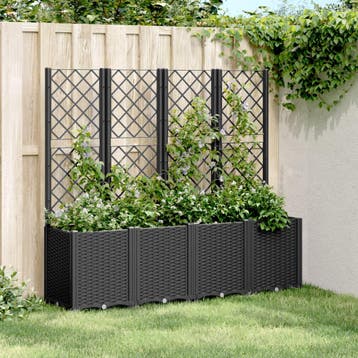 vidaXL Plantenbak met latwerk 160x40x140 cm polypropeen, Verzenden, Nieuw, Kunststof