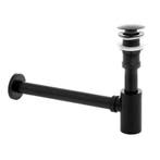 Mat Zwart Messing Sifon | Klik-Klak Afvoer | OP=OP, Ophalen of Verzenden, Nieuw, Koper, Wastafel