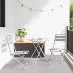 vidaXL Bistroset 3 pcs Beige Staal, Verzenden, Nieuw, Rvs, 3 zitplaatsen