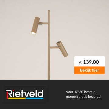 Rietveld-Vloerlampen-Taupe-Aluminium, Verzenden, Nieuw