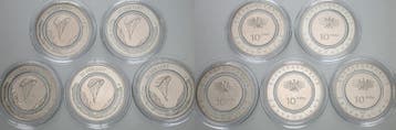 5 x 10 Euro 2019 A, D, F, G, J Duitsland In Der Luft, Verzenden