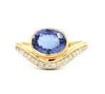 Ring - 14 karaat Geel goud - 1.97ct. tw. Tanzaniet - Diamant, Nieuw
