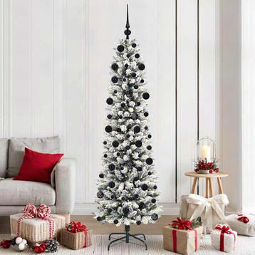 vidaXL Kunstkerstboom Wit 210 cm PVC en Metaal en Plastic, Verzenden, Nieuw