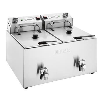 Buffalo Dubbele Elektrische Friteuse Met Timer 2X8Ltr, Verzenden, Nieuw in verpakking