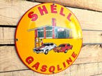 Shell Gasoline - Vintage Emaille Bord, Verzamelen, Verzenden, Nieuw