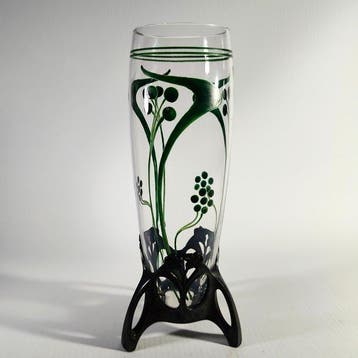 WMF / Geislingen - Vaas - vaas nr 203 - metaal en glas