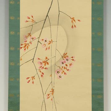 Weeping Cherry Blossoms and Moon with Box - with signature