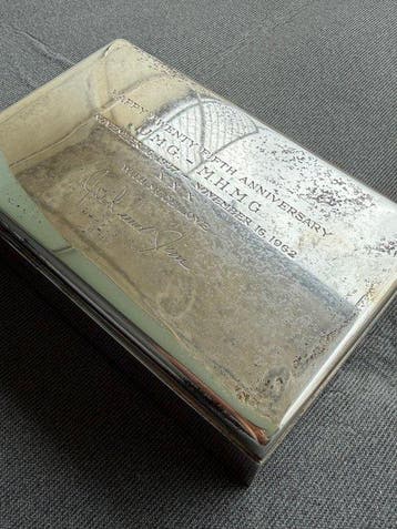 Deksel - .925 zilver - Tiffany-zilveren doos, Antiek en Kunst