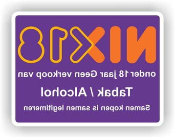 NIX18 Geen tabak of alcohol Raamsticker Spiegelbeeld (sp.122, Verzenden, Nieuw, Overige typen