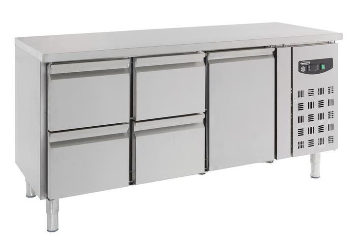 Combisteel Koelwerkbank | 417L | 1 Deur + 4 Laden | +2°C/+8°, Witgoed en Apparatuur, Koelkasten en IJskasten, Ophalen of Verzenden