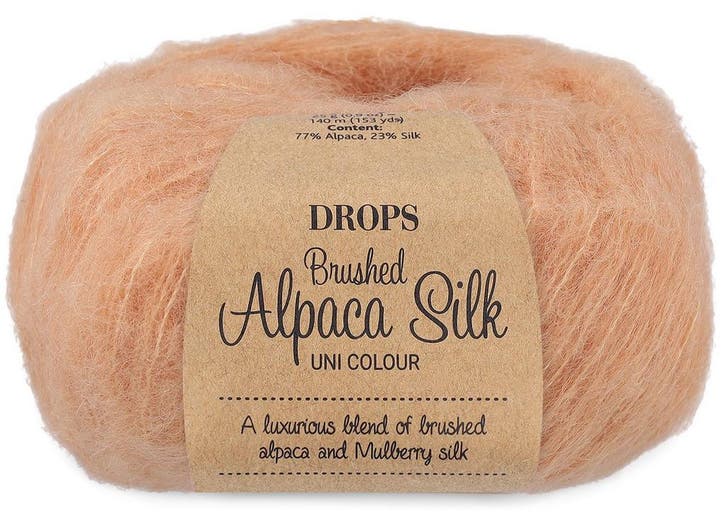 DROPS Brushed Alpaca Silk Uni Colour - 37 zoete abrikoos -, Hobby en Vrije tijd, Breien en Haken, Ophalen of Verzenden