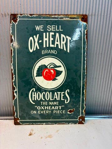 Ox-Heart Chocolates – Chocolade Reclame – Emaille