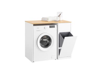 SoBuy BZR217-WN - Wasmachinekast - Opbergvakken met lade en, Verzenden, Nieuw