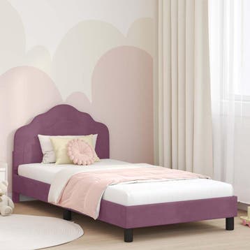 vidaXL Bedframe voor kinderen met hoofdbord Paars 90 x 190, Verzenden, Nieuw, Stof