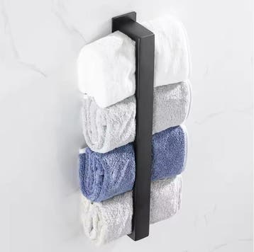 Zwarte Handdoekhouder Zonder Boren Zelfklevend RVS Badkamer, Verzenden, Nieuw