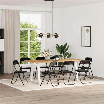 vidaXL Inklapbare stoel 8 st Fluweel Zwart 48 x 44 x 78 cm, Verzenden, Nieuw, Zwart