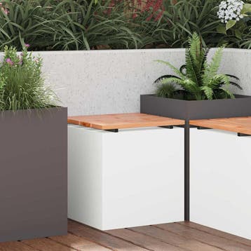 vidaXL Tuinbank Wit 40 x 40 x 43 cm Staal, Verzenden, Nieuw