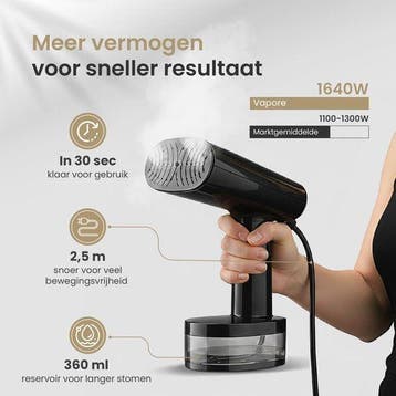 2dekans | Vapore Kledingstomer - Handstomer 1640W - met, Ophalen of Verzenden, Zo goed als nieuw