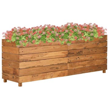 vidaXL Plantenbak verhoogd 150x40x55 cm gerecycled teakhout, 100 cm of meer, Verzenden, Nieuw, Hout