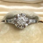 Zonder minimumprijs - Ring - 18 karaat Witgoud - 0.37ct. tw., Sieraden, Tassen en Uiterlijk, Ringen, Nieuw
