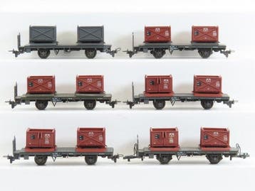 Bemo H0m - 2262/2258 - Modeltrein goederenwagon (6) - 6x, Nieuw